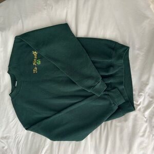 Jerzees Dark Green Sweatshirt with Yellow Embroidery
